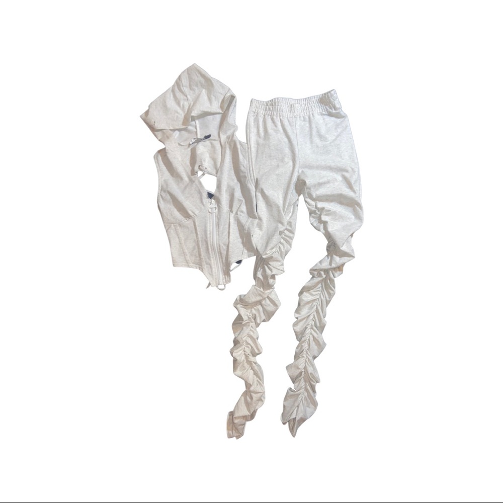 Women’s 2pc Crop top crinkle pants set
